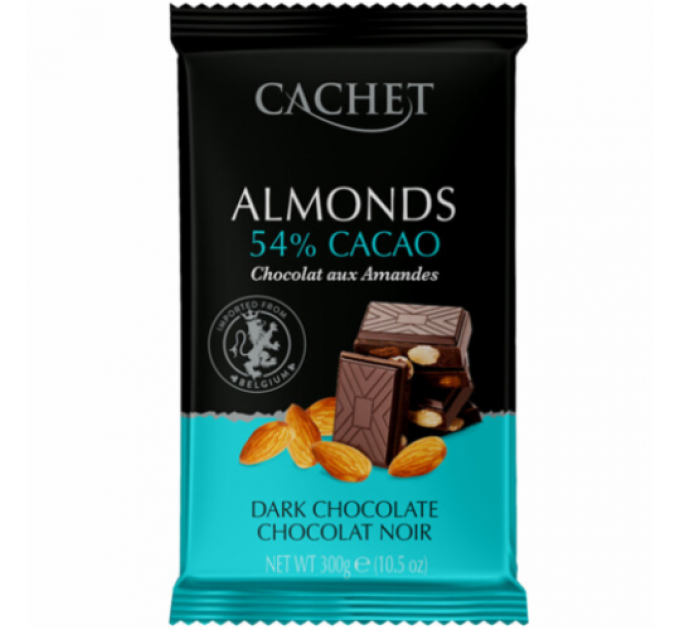Cachet Almonds (54% cacao) Шоколад чорний - 300 g